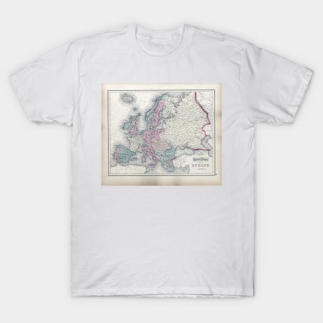 Vintage Map of Europe T-Shirt by pdpress